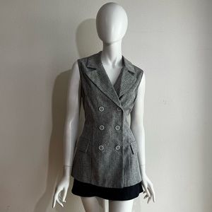 VTG! Dawn Joy Fashion Gray Sleeveless Blazer / Vest NWOT Size 11